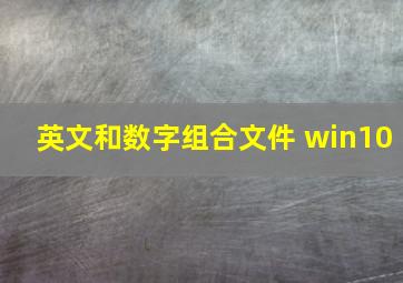 英文和数字组合文件 win10